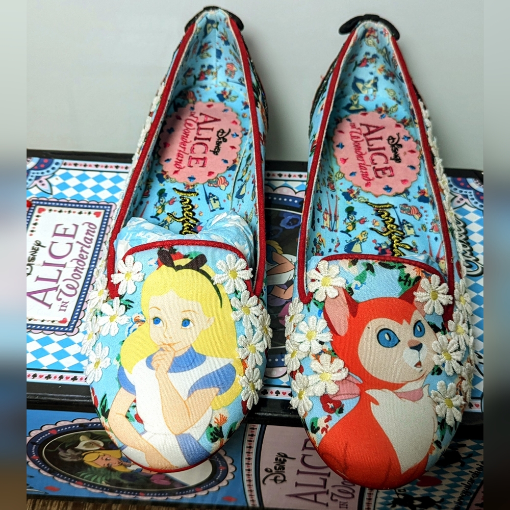 Irregular Choice Alice in Wonderland "Curiouser" Disney Flats EU 38